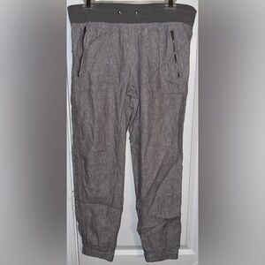 Athleta Cabo Tide Linen Pants Womens Zip Pocket Pants Sz 8